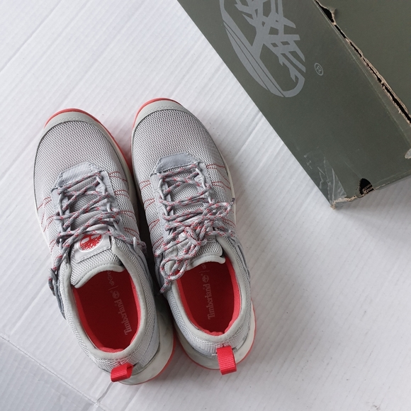 Timberland Wm Solar Wave Light Grey Mesh Low Top Lace-Up Eco Hiking Sneakers 7.5 - Picture 3 of 16